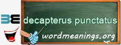 WordMeaning blackboard for decapterus punctatus